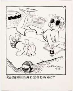  - Hank Ketcham Dennis the Menace Daily Single Panel Gag Comic Strip Original Art dated 7-13-77 (Field Newspaper Synd...