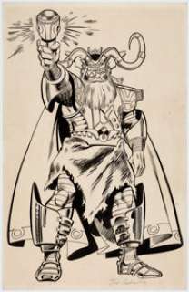 Walt Simonson and Joe Rubinstein Official Handbook of the Marvel Universe #8 Odin Illustration Original Art (Marve... | Heritage
