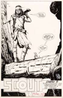 Timothy Truman Scout #8 Splash Page 2 Original Art (Eclipse, 1986).... | Heritage