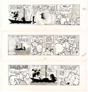  - Al Kilgore Bullwinkle Daily Comic Strips Original Art Group of 3 Consecutive (Bell-McClure Syndicate, 1964).... (Total: 3 Original Art)