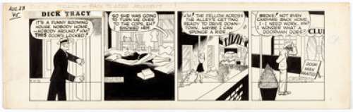 Chester Gould Dick Tracy Daily Comic Strip Original Art dated 8-23-45 (Chicago Tribune, 1945). ... | Heritage