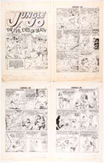 Terrors of the Jungle #21 Complete 10-Page Story "Jungle Jo in the Evil Eyes of Death" Original Art (Star Publ., 1953)... (Total: 10 Original Art) | Heritage