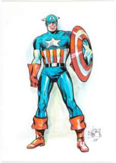 Joe Simon Captain America Specialty Illustration Original Art (2003). ... | Heritage