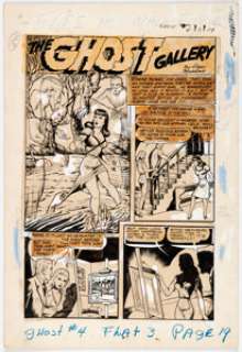 Alex Blum Jumbo Comics #81 and Ghost Comics #4 Retooled "Ghost Gallery" Splash Page Original Art (Fict...