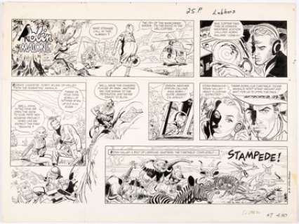 Bob Lubbers Robin Malone Sunday Comic Strip Original Art dated 4-30-67 (NEA, 1967).... | Heritage