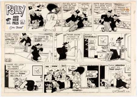 Cliff Sterrett Studio Polly and Her Pals Sunday Comic Strip Original Art dated 9-23-56 (King Features Syndicate, 1... | Heritage