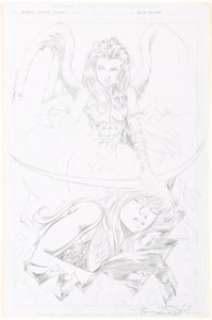 Brian Denham - Angelic Archer Illustration Original Art (c. 1996)....