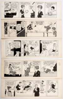 Frank Willard Moon Mullins Daily Comic Strip Original Art Group of 5 (News Syndicate, 1955-56).... (Total: 5 Original Art) | Heritage