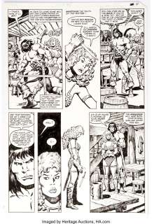 John Buscema and Ernie Chan Conan the Barbarian #115 Story Page 9 Original Art (Marvel, 1980). Red Sonja appears - | Heritage