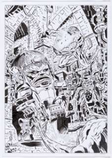 Giorgio Comolo - Modok in Battle Illustration Original Art (c. 2000s). Incredible study of the evil -