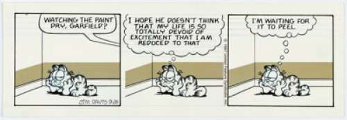 Jim Davis Garfield Daily Comic Strip Original Art dated 9-26-87 (United Feature Syndicate, 1987). Garfield, - | Heritage