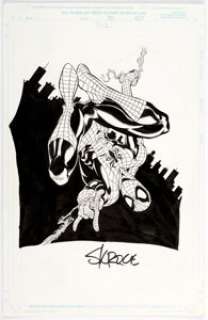 Steve Skroce - Spider-Man Specialty Illustration Original Art (undated). Everyone‘s favorite web-slinger soars -
