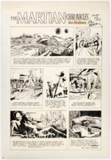 Doug Wildey The Martian Chronicles Comic Strip Original Art signed by Ray Bradbury dated 3-12-72 (Los Angeles Time... (Total: 3 Items) | Heritage