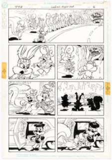 Scott Rosema and Tex Blaisdell - Tiny Toon Adventures Story Page 6 Original Art (DC Comics, c. 1990).