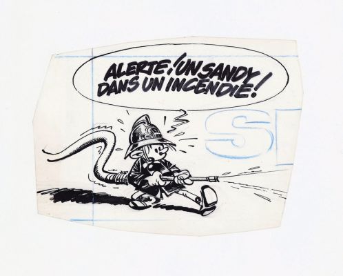 Franquin | Spirou, illustration à l’encre de Chine et au… | AZ auction