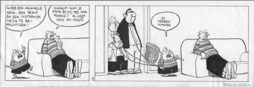 Retera, Mark - Original published strip + Pencil sketch (on the back) - Dirkjan volume 3 - (1999) | Catawiki