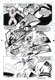 Mark Badger, Romeo Tanghal | Green Lantern #37 P.21 = Fighting Football Player - Signed Issue 37 Page 21 | Anthony’s Comic Book Art