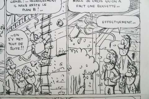 Cromheecke, Luc | Original page  - L’ÃŽle Carrément Perdue  - Hommage Lucky Luke  - (2014) | Catawiki