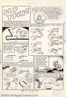 C.C. Beck - Original Cover Art for Bob Swift #3 "Fly Tying" (Fawcett, 1951). Inside back cover, telling - | Heritage