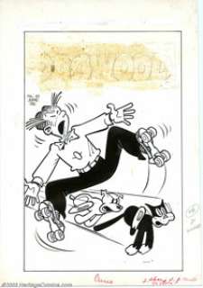 Al Avison (attributed) - Original Cover Art for Dagwood #43 (Harvey, 1950s). Poor Dagwood just can’t catch a break - | Heritage
