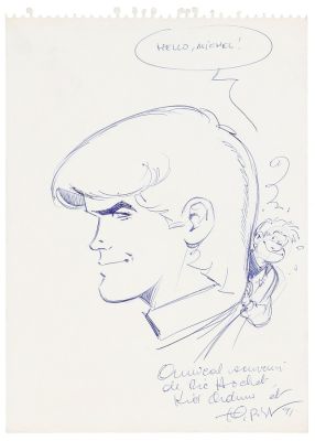 Tibet | Lot 081 - Ric Hochet & Chick Bill, illustration au stylo… | AZ auction