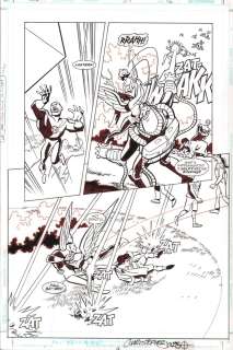 Christopher Jones, Dan Davis | Justice League Adventures #27 P.12 - Hawkgirl & Green Lantern Action - Signed - 2004 | Anthony’s Comic Book Art