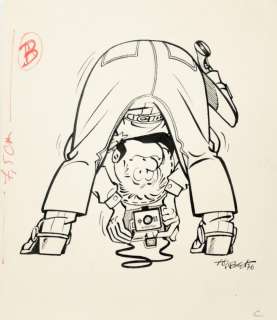Gilbert TIBET (1931 - 2010)  "Kid Ordinn" Dessin Ã  l’encre de chine.  Signé et [...] | Arthema Auction