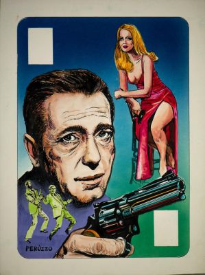 PERUZZO PAOLO - 4 OF HEARTS - PLAYING CARD FOR LE NUVOLE PARLANTI | Capitolium Art