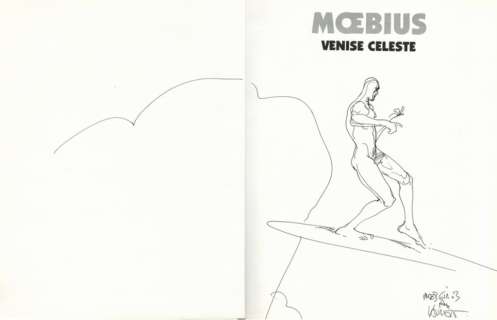 Moebius. Dessin original dédicacé Venise Céleste | BDEnchères