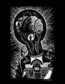 ORHUN, EMRE (1976) - Lot 290 - Robot Carte à gratter, signée et datée 2013. Dimensions...