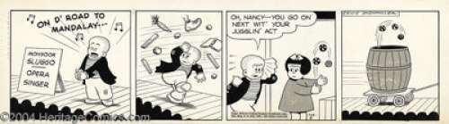 Ernie Bushmiller - Original Comic Strip Art for Nancy Daily, dated 2-8-44 (United Features Syndicate). - | Heritage