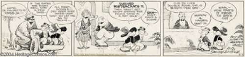 Billy DeBeck - Original Comic Strip Art for Barney Google Daily dated 2-7-38 (King Features, 1938). Barney Google - | Heritage