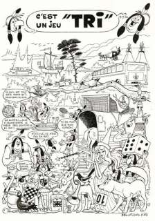 Roger Bussemey | Ensemble de 2 planches originales réalisées pour un jeu publié dans Joker en 1976. Dimensions de l’e… | Septimus