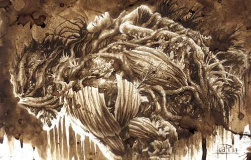 Swamp Thing - Original Coffee Drawing By Juapi | Catawiki