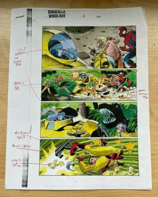 SPIDER-MAN #14 ART original comic COLOR GUIDE KAZAR DINOSAUR SHANNA 1997 Marvel | eBay US (Buy It Now)