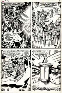 Bill Everett, Jack Kirby - Thor #172 P 5 (Odin, Loki, Balder, Queen Karnilla! Bill Everett Inks!) 1969