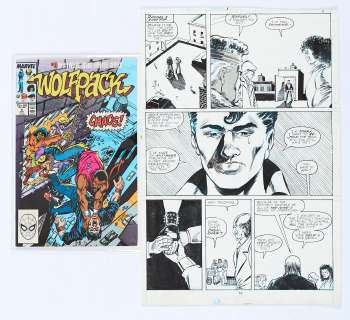 Wolf Pack 9 (1989) original pg 13 artwork by Ron Wilson: pencils, Chris Ivy: inks | Comic Book Auctions ltd