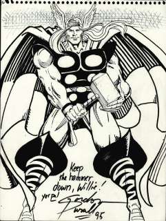Gordon Purcell - Thor Penciled & Inked Pinup (Sold Live on ‘Dueling Dealers of Comic Art #163 Podcast on 8-6-2025. Watch It Here!