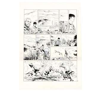 PAOLO GRELLA (NÉ EN 1980) - Lot #155 - Bob Morane. Tome 2, planche n°16. Encre de Chine, signé 59,5 x 42,7 cm