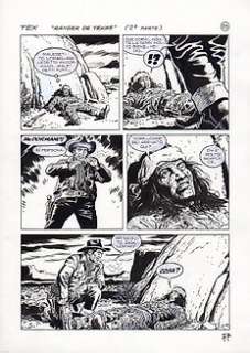 Seijas, Ernesto Garcia - a sequence of 3x original plates for Tex no. 599, â€œUn ranger per nemicoâ€ (2010) 