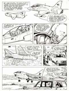 Albert WEINBERG - lot 411 - Dan Cooper, Programme F-18, planche originale Ã …