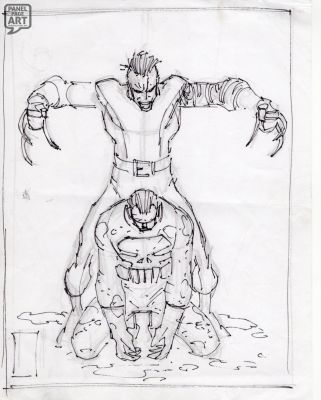 John Romita Jr | Punisher Dark Reign 1 Cover - the List - Prelim | Panel Page Art