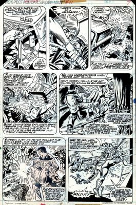 Jim Mooney, Mike Esposito | Spectacular Spider-Man #11 P 7 (Peter Saves a Man in a Truck Accident As Spider-Man Comes on the Scene!) 1977 | Romitaman