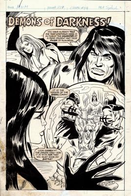 Mike Esposito | Mighty World of Marvel #209 P 1 Uk Splash (Conan Watches Crystal Ball with a Friend Put Into Slavery!) 1976 | Romitaman