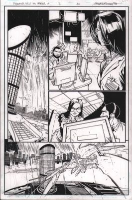 Jay Leisten | Predator Kills the Marvel Universe #2 P.10 - Predator Ships Approach Building - 2025- 2025 | Anthony’s Comic Book Art