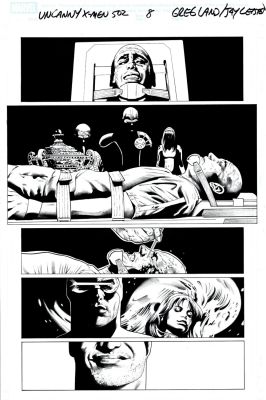 Greg Land Jay Leisten | Uncanny X-Men #502 P 8 (Cyclops & Other X-Men Watching an Eye Poke!)!) 2008 | Romitaman
