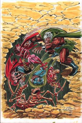 Joe Rubinstein, Ron Wilson | Avengers #115 Color Cover Re-Creation - Signed - 2016 | Anthony’s Comic Book Art