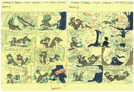 Daan Jippes (Danier) - 2 Original sketch pages - Pages 6 & 7 - Donald Duck & Knabbel en Babbel -  (1996) | Catawiki