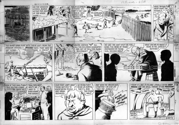 McCoy, Wilson - Phantom Sunday 1/24 1960, Phantom on Skull Throne, Devil + Pirates | Cool Lines Art