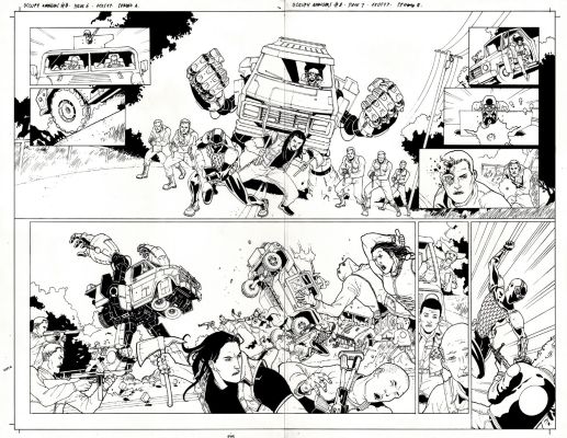 Martin Morazzo | Occupy Avengers #8 P 6-7 Double Spread Splash | Romitaman